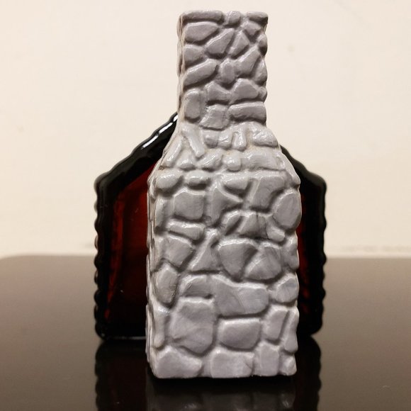 AVON 1970's Brown Glass Homestead Log Cabin Wild Country Collectible Empty - Picture 4 of 6